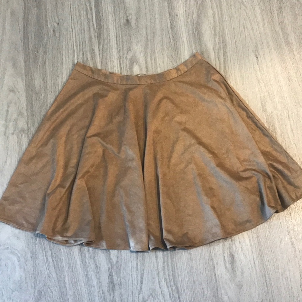 Gianni Bini Tan Suede Skater Skirt